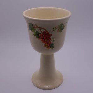 Vintage Teleflora 1984 Made in Portugal Ceramic Grape Vine Pattern Wine Glass